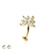 MULTI CZ MARQUISE FLOWER TOP 316L SURGICAL STEEL THREADLESS FLOATING BELLY BUTTON RING